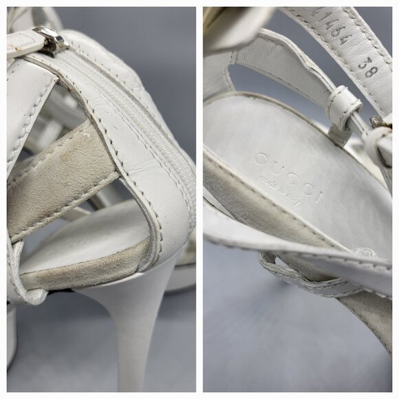 Gucci Daryl Calfskin Suede  Cage Platform Sandals - Picture 4 of 17